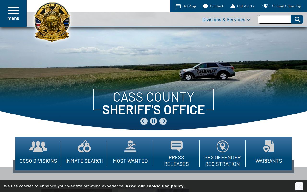 Cass County Sheriff public facility context for warrant routing