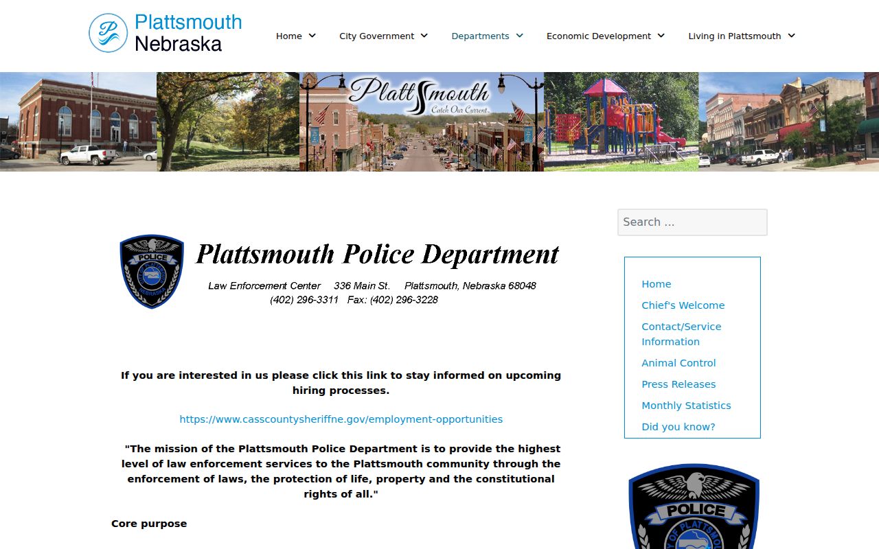 Plattsmouth Police city-local layer for Plattsmouth warrant search routing